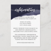 Navy Waterverf Brush Stroke Bruiloft Informatiekaartje (Voorkant)