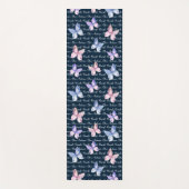 Navy Waterverf Butterflies Namaste Mongram Yogamat (Voorkant)