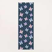 Navy Waterverf Butterflies Namaste Mongram Yogamat (Achterkant)