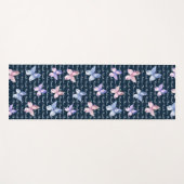 Navy Waterverf Butterflies Namaste Mongram Yogamat (Voorkant (horizontaal))