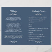 Navy Waterverf Clouds Photo Funeral Program (Achterkant)