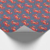 Navy Waterverf Crab Pattern Cadeaupapier (Hoek)
