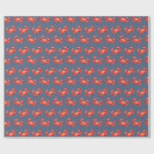 Navy Waterverf Crab Pattern Cadeaupapier (Vlak)