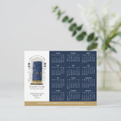 Navy Waterverf Door Real Estate Kalender 2025 Briefkaart (Staand voorkant)