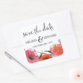 Navy Waterverf Floral Save the Date Notice Vierkante Sticker (Envelop)