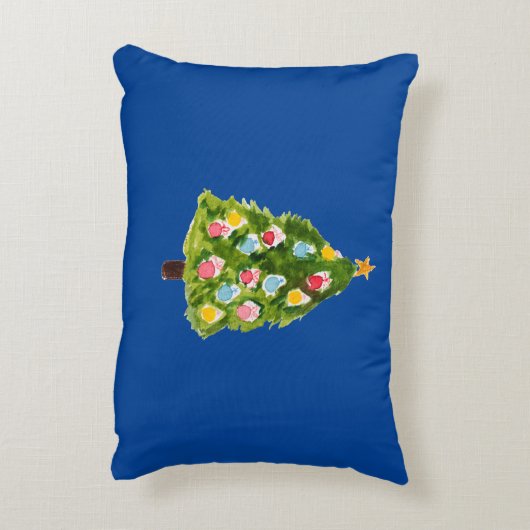 Navy Waterverf Kerst Notenkraker Kussensloop Accent Kussen (Achterkant (Verticaal))