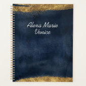Navy Waterverf met Gold Planner (Voorkant)