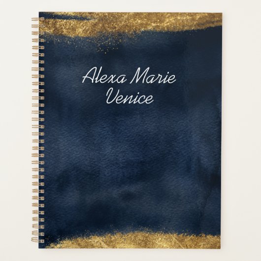 Navy Waterverf met Gold Planner (Voorkant)