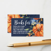 Navy Waterverf Pompoen Boeken voor Baby shower