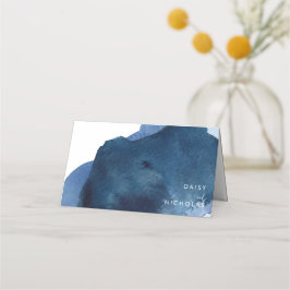 Navy Waterverf splash bruiloft Plaatskaartje