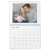 Navy Waterverf Stripe Photo Calendar Kalender (Mar 2027)