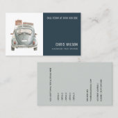 NAVY WATERVERF TAXI HIRING CAB DRIVER SERVICE VISITEKAARTJE (Voorkant / Achterkant)