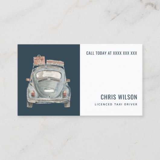 NAVY WATERVERF TAXI HIRING CAB DRIVER SERVICE VISITEKAARTJE (Voorkant)