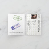 Navy Waterverf Wereldkaart Paspoort Verjaardagsfee (Binnen)