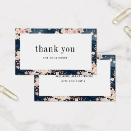 Navy Waves Sakura Bloemenbestelling Dank u kaart