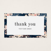 Navy Waves Sakura Bloemenbestelling Dank u kaart (Voorkant)