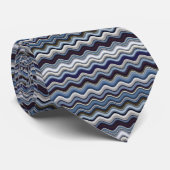 Navy Wavy Stripes Stropdas (Opgerold)