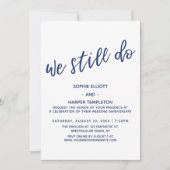 Navy We doen nog steeds modern handschrift Jubileu Kaart (Voorkant)