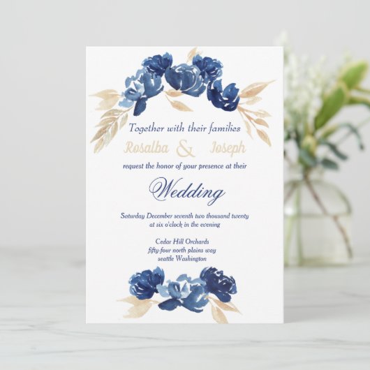 Navy Wedding by the Pigeon Letters, quinceanera (Staand voorkant)