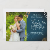 Navy Wedding Couple Foto bedankt Flat Kaart (Voorkant)