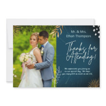 Navy Wedding Couple Foto bedankt Flat Kaart