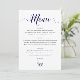 Navy Wedding Menu Kaart