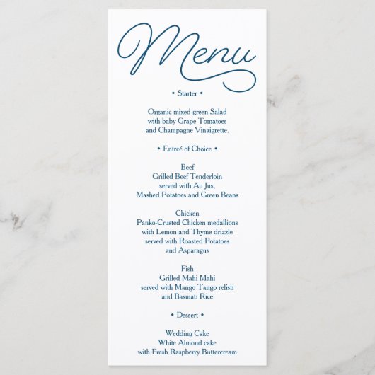 Navy Wedding Menu - Vrijgezellenfeest Menu - Gelie (Voorkant)