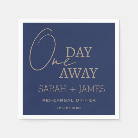 Navy Wedding op een dag weg Repetitie Dinner Party Servet (Voorkant)