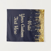 Navy Wedding Photo Booth Backdrop Jubileum Drop Wandkleed (Voorkant (horizontaal))