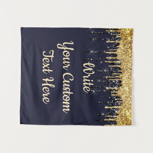 Navy Wedding Photo Booth Backdrop Jubileum Drop Wandkleed (Voorkant (horizontaal))