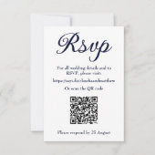 Navy Wedding Website RSVP met QR-code (Voorkant)
