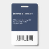 Navy Werknemer Foto ID Bar Code Bedrijfsbeveiligin Badge (Achterkant)