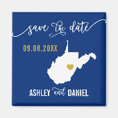 Navy West Virginia Wedding Save the Date Map Magneet (Voorkant)