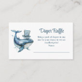 Navy Whale Nautical Baby shower Luier Raffle Informatiekaartje (Voorkant)