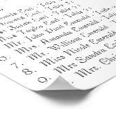 Navy Whimsical Peacock Love Bird Seating Chart Poster (Hoek)