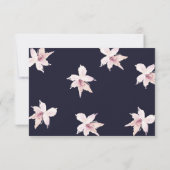 Navy Whimsical Wreath Bohemian Wedding RSVP-kaart RSVP Kaartje (Achterkant)