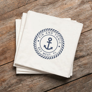 Navy & White Anchor Logo Bootnaam Servet