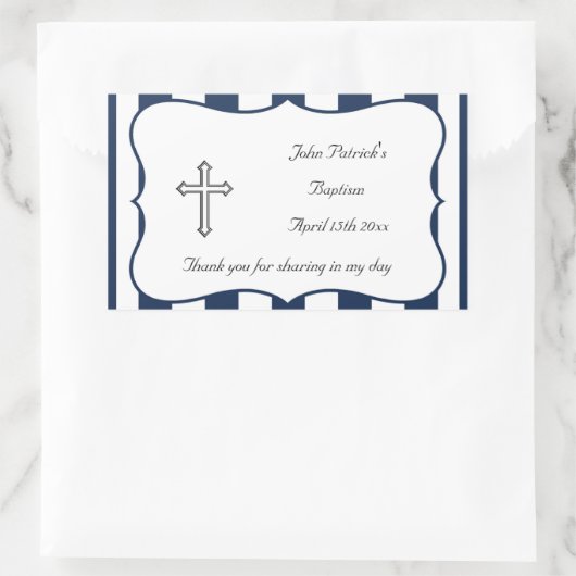 Navy & White Baptism Sticker (Tas)