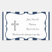 Navy & White Baptism Sticker (Voorkant)