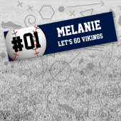 Navy White Baseball Team Bumpersticker