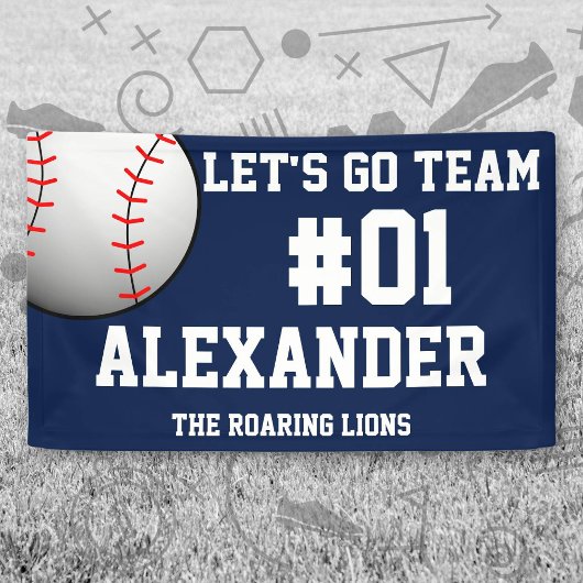 Navy White Baseball Team Spirit Spandoek