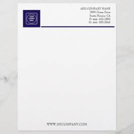 Navy White Basic Business Office letterhead Briefhoofd