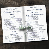 Navy & White Bi-fold Custom Photo Funeral Programm Flyer