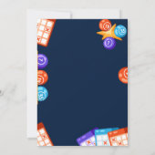 Navy White Bingo Nachtfeest uitnodiging (Achterkant)