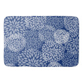 Navy white blooms badkamer decor, blauwe bloem badmat (Voorkant)