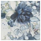 Navy & White Cascading Peonies 2 Wedding Stof (Close Up)