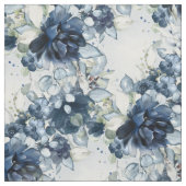 Navy & White Cascading Peonies 2 Wedding Stof (Swatch)