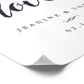 Navy & White Cheers to Love Wedding Sign Poster (Hoek)