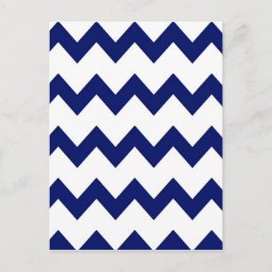 Navy White Chevrons Briefkaart