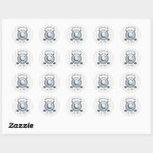 Navy, White & Cloud Dancer Preppy Golf Klassieker Ronde Sticker (Vel)